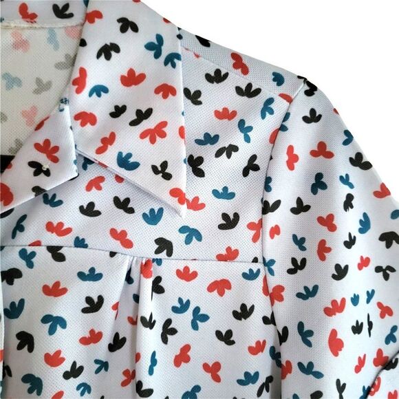 Vintage  Womens Button Up Collar Top with Pockets  L Multi-Color - Picture 5 of 6